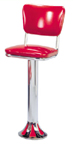 1700-921 - New Retro Dining Fountain Stool with Back and Tear Drop Base