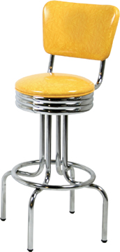 264-49NSRB Retro Bar stool with Scalloped Ring Seat