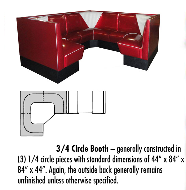 New Retro Dining - 3/4 Circle Booth Configuration