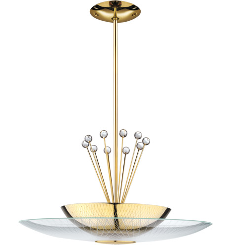 Click on Image for Large view of the LH-19 Retro Space Age Pendant Fixture - Polished Brass