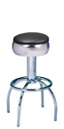 300-781/46 - New Retro Dining 24" or 30" Revolving Arch Leg Barstool with Bulged (or smooth chrome) Ring Seat