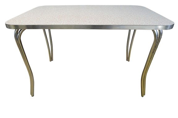 Retro Deco Table with Double Tube Pin Legs