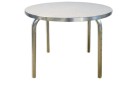 Retro Round Dining Table with Single Tube Pin Legs