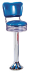 1700-782RB -New Retro Dining Revolving Grooved Ring Fountain Stool with Back and Tear Drop Base