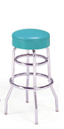 215-125R - New Retro Dining 30" Revolving Double Ring Barstool with Upholstered Ring