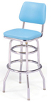 215-530 - New Retro Dining 30" Revolving Double Ring Barstool with Back