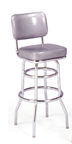 215-531 - New Retro Dining 30" Revolving Double Ring Barstool with Back