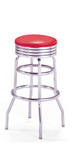 215-782 - New Retro Dining 30" Revolving Double Ring Barstool with Grooved Ring