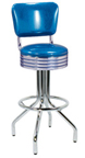250-782RB - New Retro Dining 24" or 30" Revolving Spider Leg Barstool with Grooved Ring Seat and Curved Back