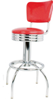 300-49NSRB - New Retro Dining 24" or 30" Revolving Arch Leg Barstool with Scalloped Ring and Smooth Curved Back