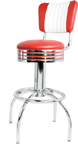 300-782RBMB - New Retro Dining 24" or 30" Revolving Arch Leg Barstool with Grooved Ring and Malibu Back