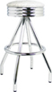 400-49NS - New Retro Dining 30" Revolving Pyramid Base Scalloped Ring Seat Barstool