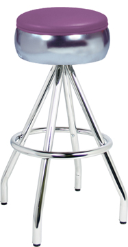 400-781 Revolving Single Foot Ring Stool with Bulged Ring Seat and Pyramid Legs.