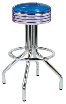 250-782 Revolving Single Ring Spider Leg Barstool with Grooved Seat Ring