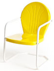 new retro metal yellow bellaire lawn chair patio furniture