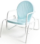 new retro metal single glider turquoise bellaire lawn chair patio furniture