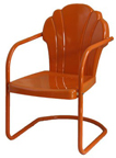 new retro metal chair tangerine parklane shell lawn chair patio furniture